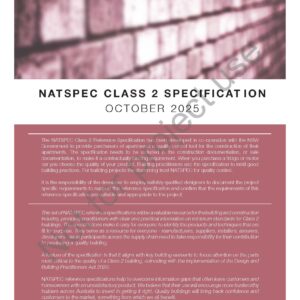 NATSPEC CLASS 2 Specification October 2025 (NCC 2022) - Not for project use