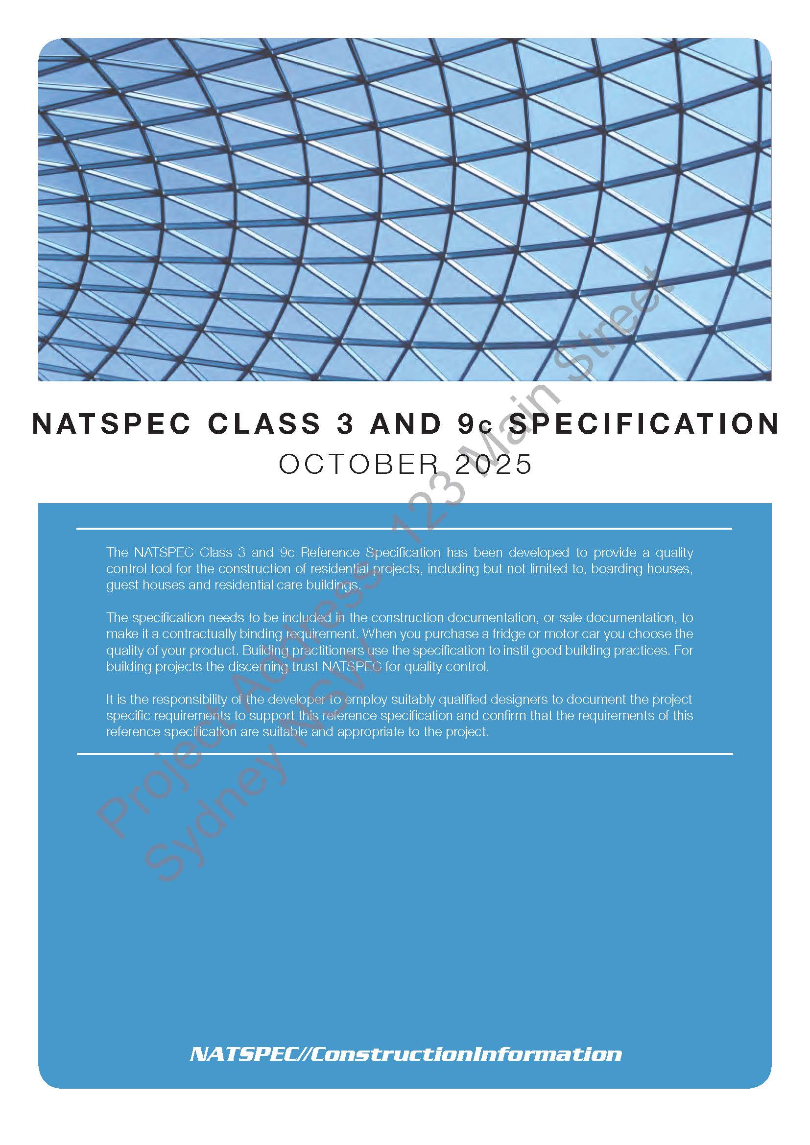 NATSPEC Class 3 and 9c Specification October 2025 (NCC 2022)