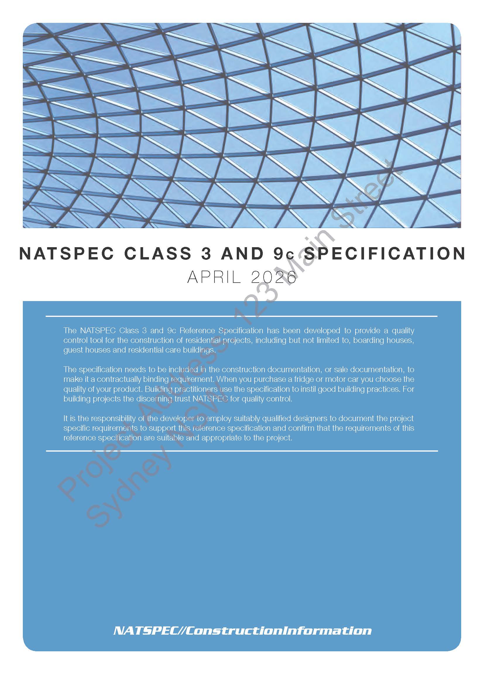 NATSPEC Class 3 and 9c Specification April 2026 (NCC 2025)